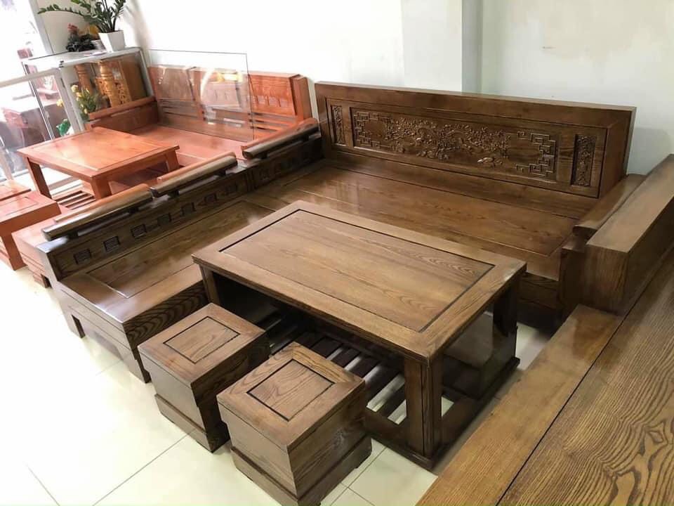 Sofa gỗ góc trứng nhỏ giá rẻ rộng 2m×1m8